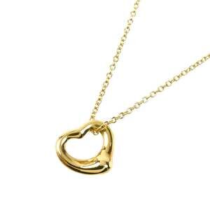 TIFFANY&Co. Tiffany 18K Yellow Gold Open Heart Necklace, 2.9g, 41cm, Women's
